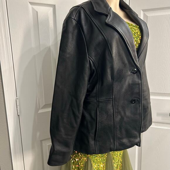 Wilson’s Leather Genuine Leather Blazer Jacket – Black (Tag XL, Fits M–L) - Picture 3 of 5